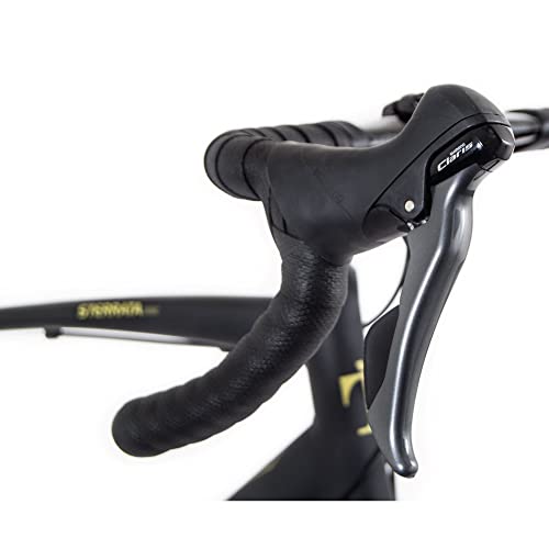 Tommaso Sterrata Sport Performance Aluminum Gravel Bike Carbon Shimano Claris 24 Speeds Road Bicycle Black/Gold