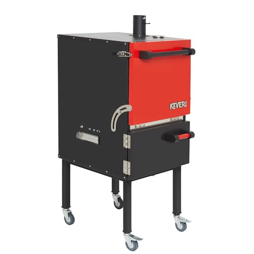 Keveri Multi-Purpose Charcoal Oven Outdoor Grill Red Medium Rare