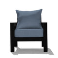 Honeycomb Outdoor Edisto Seat Modular Patio Furniture Black Aluminum Chair Heathered Solid Blue