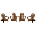 DuroGreen Adirondack Chairs Set of 4 Oversized All-Weather Tangentwood Teak