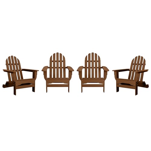 DuroGreen Adirondack Chairs Set of 4 Oversized All-Weather Tangentwood Teak