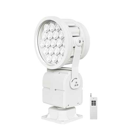 GREENINOVA THE QUALITY LIGHT 180W Marine Searchlight with Remote, IP65 Waterproof, 3.6° LED Spotlight for Boat, 110V, EC Type