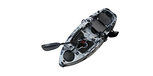 BKC FPK 8-Foot Single Foldable Kayak w/Pedal Drive, Paddle & Seat Included by BKC - Grey Camo