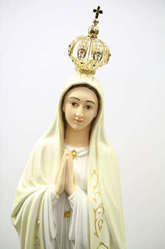 Vittoria Collection 44" Our Lady of Fatima Statue Sculpture White