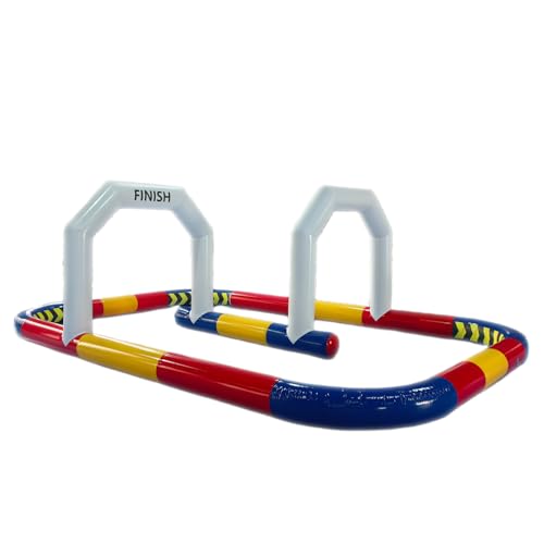 YBZCHLM Commercial PVC Inflatable Go Kart Race Track Rainbow 20x13x6.5 Ft