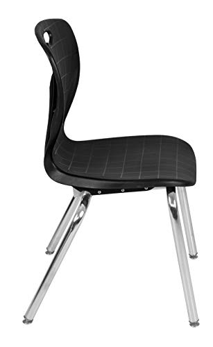 Regency Kee Height Adjustable Classroom Table Set with Two 18" Andy Chairs, Maple/Black