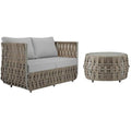 Home Square 2-Piece Outdoor Loveseat and Coffee Table Set Gray