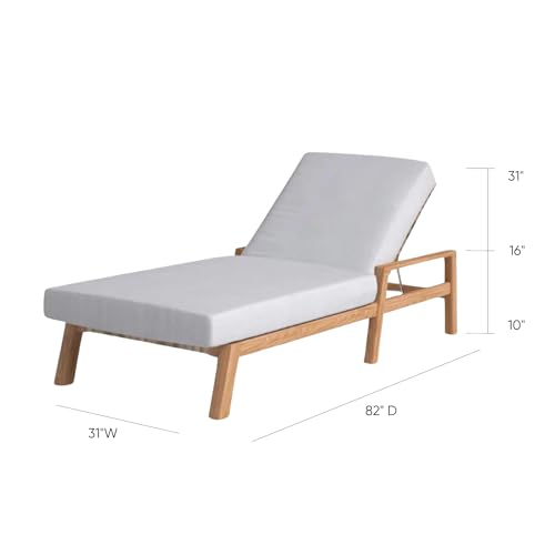 Posh Pollen Maui Patio Chaise Lounge Chair Grey