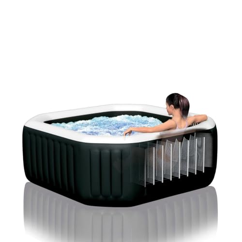 Intex PureSpa Jet and Bubble Deluxe Inflatable Hot Tub Set Black