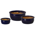 Emissary Blue Stoneware Round Planters Set of 3 23in x 10in