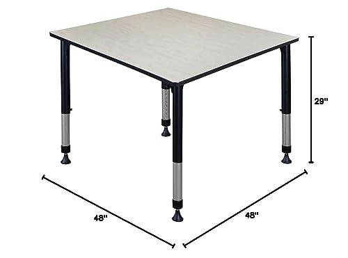 Regency Height Adjustable Square Classroom Table 48" Light Maple