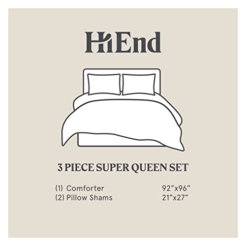 H HIEND ACCENTS Floral Bedding Peony Washed Linen Super Queen Comforter Set Charcoal