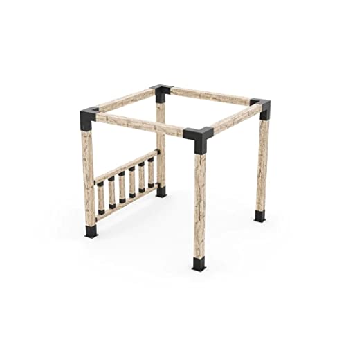 TOJAGRID Any Size Pergola Kit with Post Wall for 6x6 Wood Posts Black