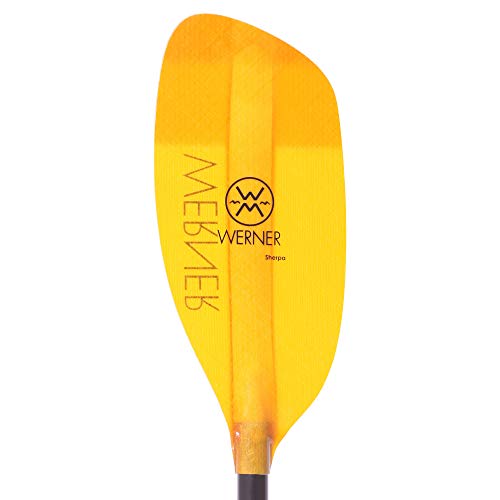 Werner Sherpa Fiberglass Straight Shaft Whitewater Kayak Paddle Amber