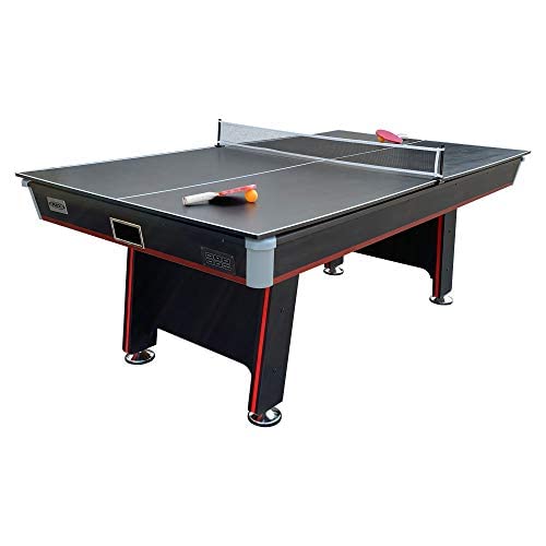 PUCK Atlas 7-Foot Air Hockey Table with Table Tennis Top White