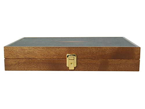 Zaza & Sacci Wood Backgammon Board Game Set Medium Brown/Black 16 Inch