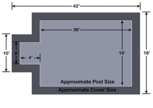 Loop-Loc 16' x 36' Rectangle II Gray Super Dense Mesh Pool Safety Cover