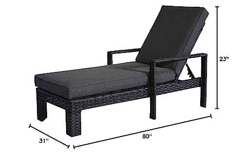 Teva Furniture Bora Bora Two-Tone Wicker Rattan Chaise Lounge Grey