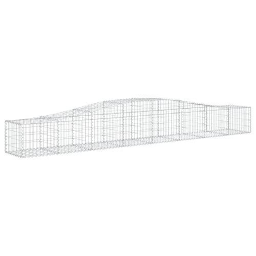 Arched Gabion Baskets 2 pcs Galvanized Iron for Outdoor Plants White Black