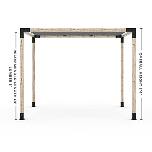 TOJAGRID Pergola Kit with Shade Sail for 4x4 Wood Posts 10x12 Black