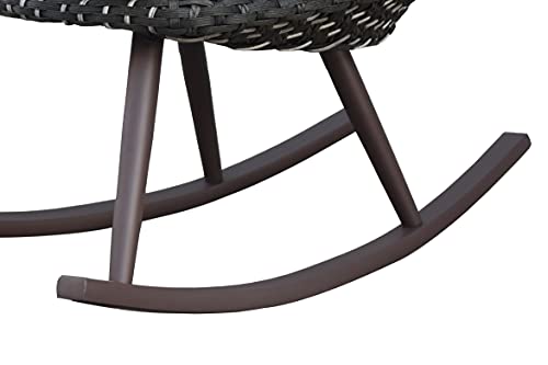 Abbyson Living Outdoor Wicker Patio Rocking Chair Set of 2 Brown