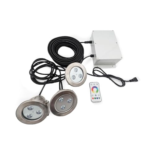 SUPERIOR POND Fountain Color Changing Light Kit 3X RGB 9-Watt Fixtures