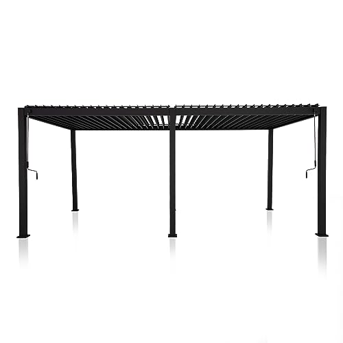 MIRADOR 111DA Louvered Pergola 10Ft x 20Ft Adjustable Roof Charcoal