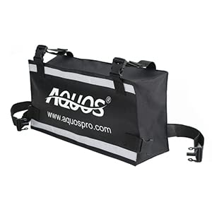 AQUOS Heavy-Duty 10.2ft Inflatable Pontoon Boat with Stainless Steel Guard and Folding Seat, Transom Hand Control 12V 65LBS Trolling Motor