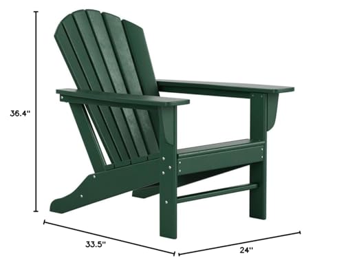 Afuera Living Portside Classic Outdoor Adirondack Chair Set of 4 Green