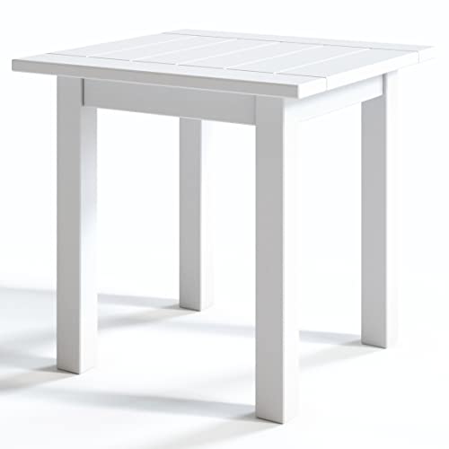 World's Finest Rocker Outdoor Rocking Chair Set of 2 with Side Table - White