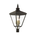 Livex 27376-07 Adams 4 Light Outdoor Post Top Lantern Black/Brushed Nickel