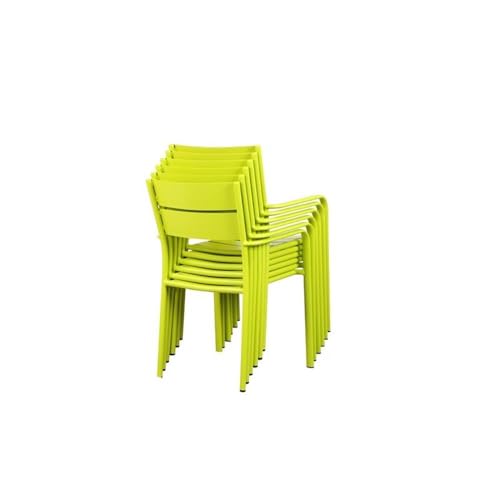 Pemberly Row 34" Aluminum Patio Dining Chair Set of 6 Green