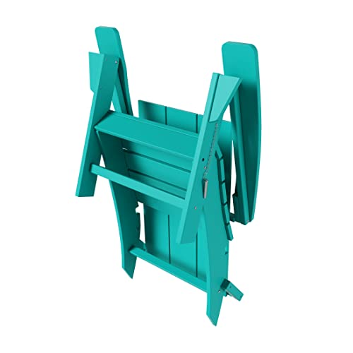 WestinTrends 8-Piece Modern Poly Folding Adirondack Chair Set Turquoise