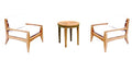 WholesaleTeak Noida 3 Pc Lounge Chair Set with Cushions in Canvas White