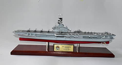 Squadron Nostalgia LLC USS Shangri-La CVA-38 Aircraft Carrier Model Essex Class Mahogany 24 Inch Multicolor