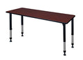 Regency Kee Height Adjustable Classroom Table 72" x 24" Mahogany Brown