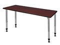 Romig Kee Height Adjustable Classroom Activity Table 60x24 Inch Mahogany Grey Base