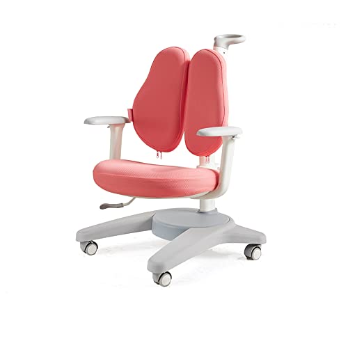 ECPro Adjustable Ergonomic Kids Study Chair with Washable Cover, Pink-Double Back