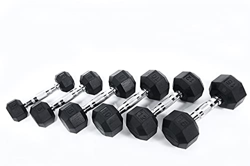 Ader Sporting Goods Rubber Dumbbells Set with Rack Black