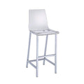 Benzara Modern Stool Clear/Silver