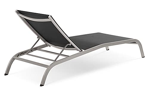 Modway Savannah Chaise Lounge Set, Four Chairs Black