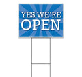 TampaPrinting Yes We're Open Yard Sign 18" x 24" with Metal Step Stake