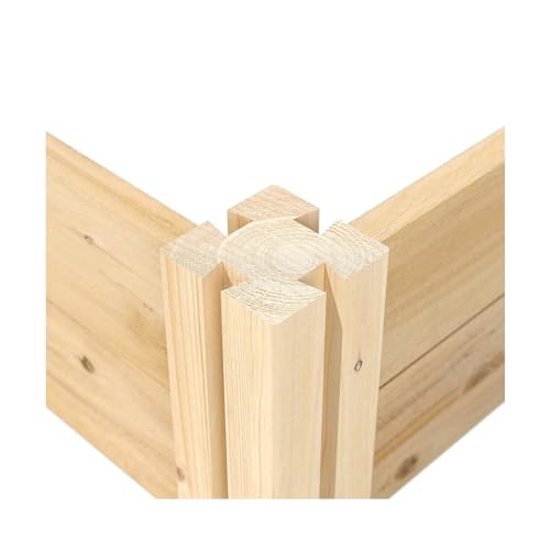 Saranya Rustic Cedar Raised Bed Planter Box Natural Wood 96" L x 48" W x 14" H