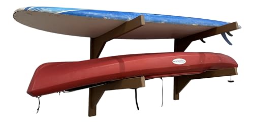 Log Kayak Rack Wall Kayak Holder Nutmeg Brown