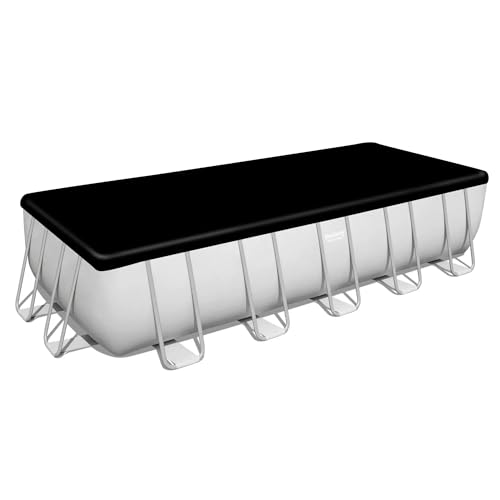 Bestway Rectangular Metal Frame Above Ground Swimming Pool Set Gray
