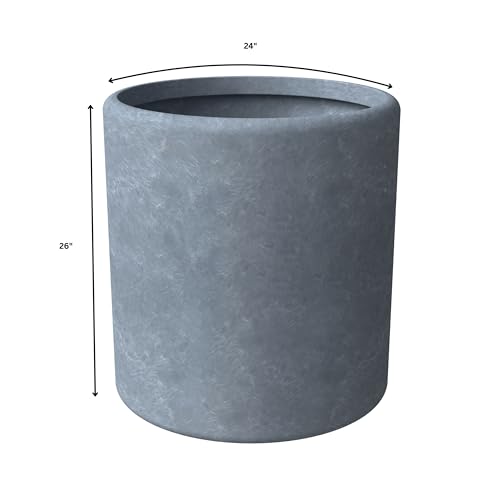 LeisureMod Tundra 5-Piece Fiberstone and MGO Clay Planter Set Aged Concrete