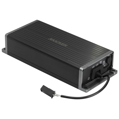 KICKER 10-Inch Loaded Premium Marine Sub Enclosure with Passive Radiator & 51KPX5001 Powersports Amp Bundle