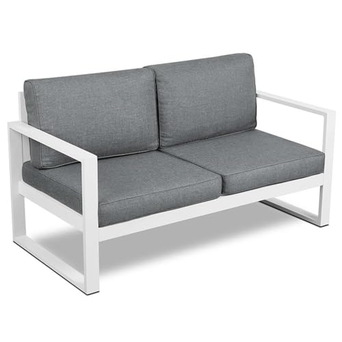Home Square 3-Piece Patio Set with 2 Chairs & Loveseat White