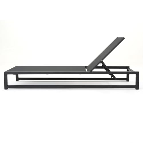 Christopher Knight Home Modesta Outdoor Chaise Lounge Set of 4 Black Gray
