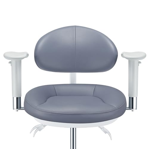 TEPTOARCH Microfiber Leather Doctor's Chair with Armrests White